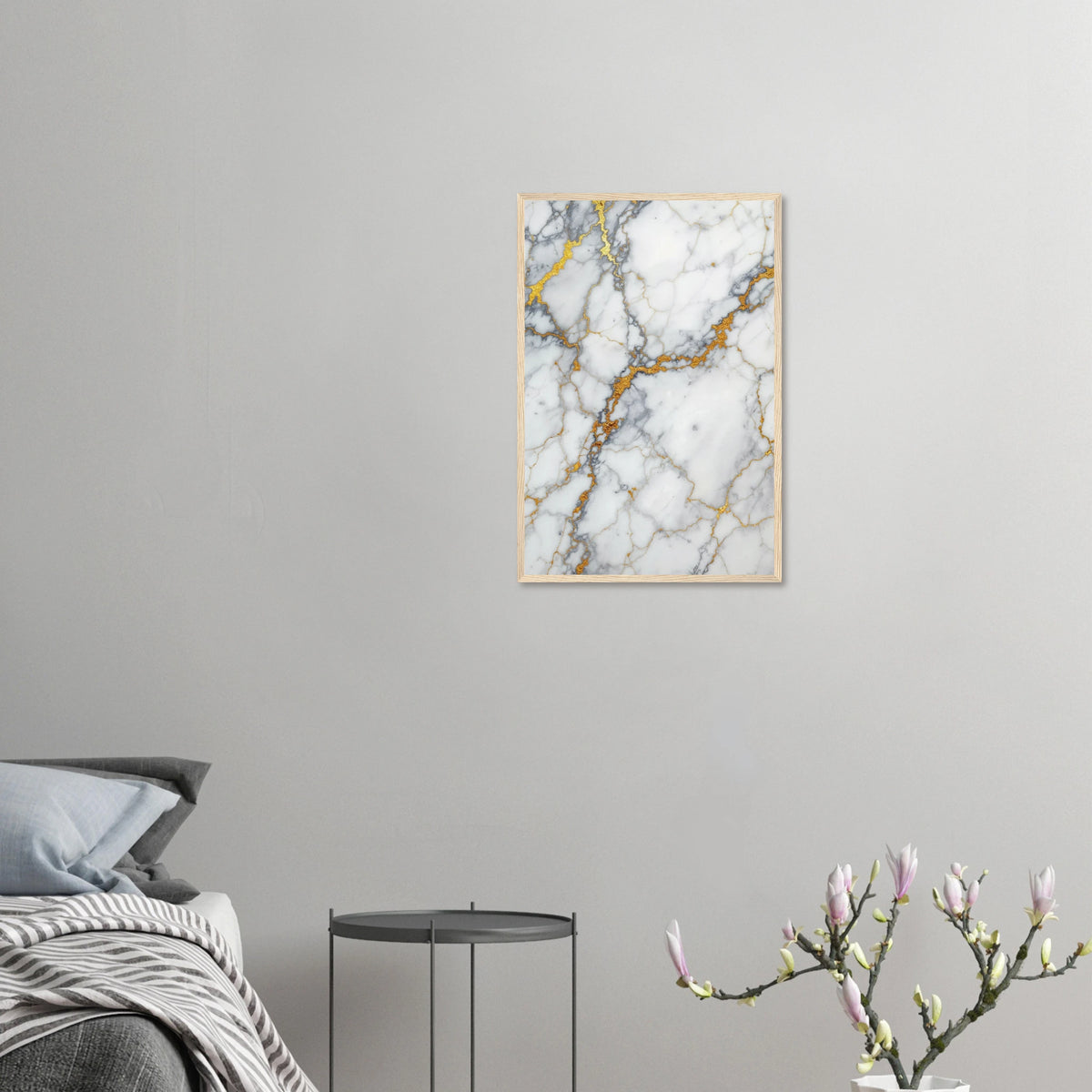 Gilded Marble - Luxury Texture Framed Poster - 40x60 cm 16x24″ Wood frame - Wooden Framed Posters