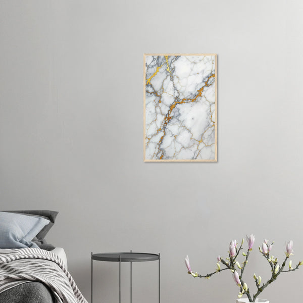 Gilded Marble - Luxury Texture Framed Poster - 40x60 cm 16x24″ Wood frame - Wooden Framed Posters