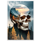 Wooden Framed Poster – Skull Meets Forest in Art - - Wooden Framed Posters