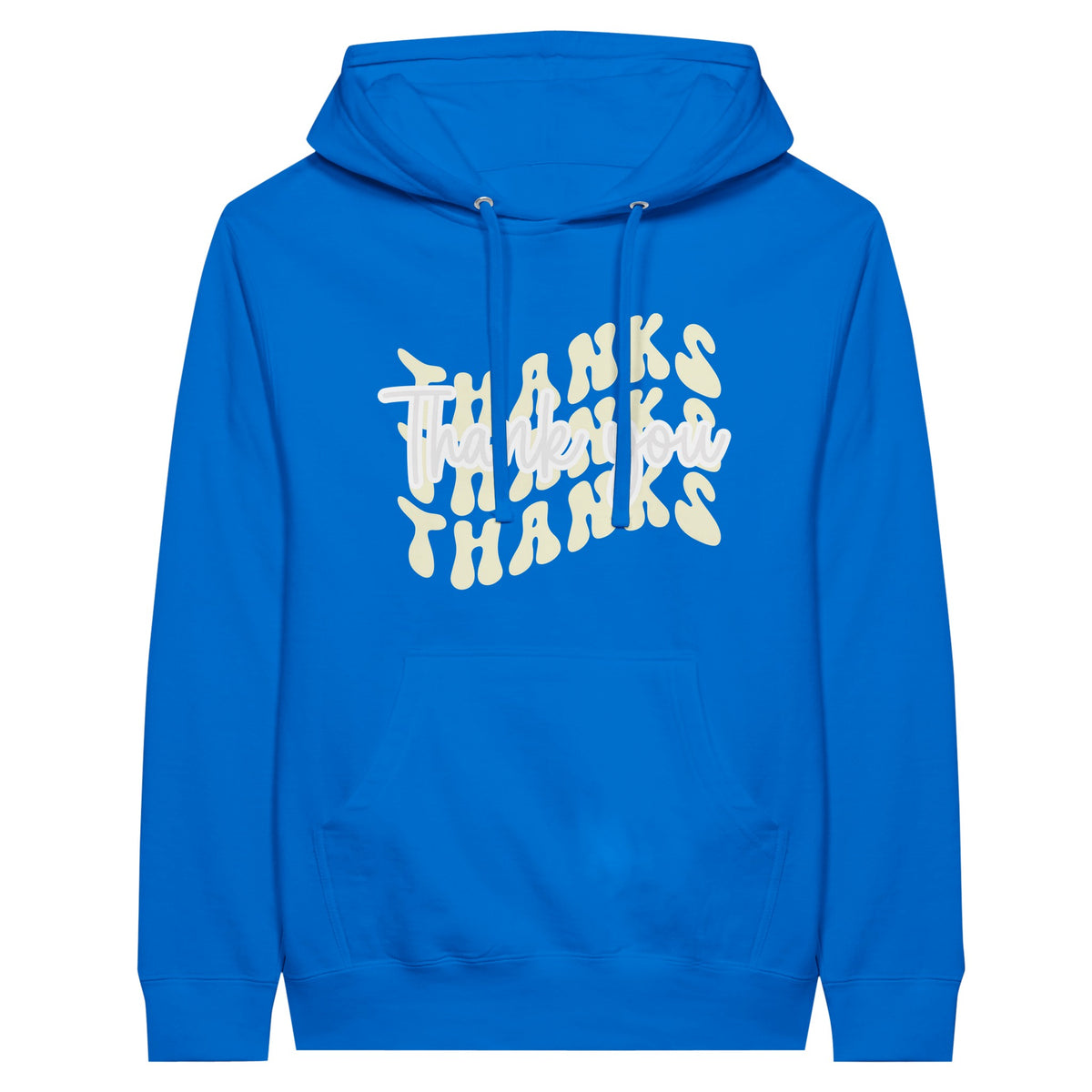 Gratitude in Threads - Premium Thanksgiving Typography Hoodie - Royal - Hoodies