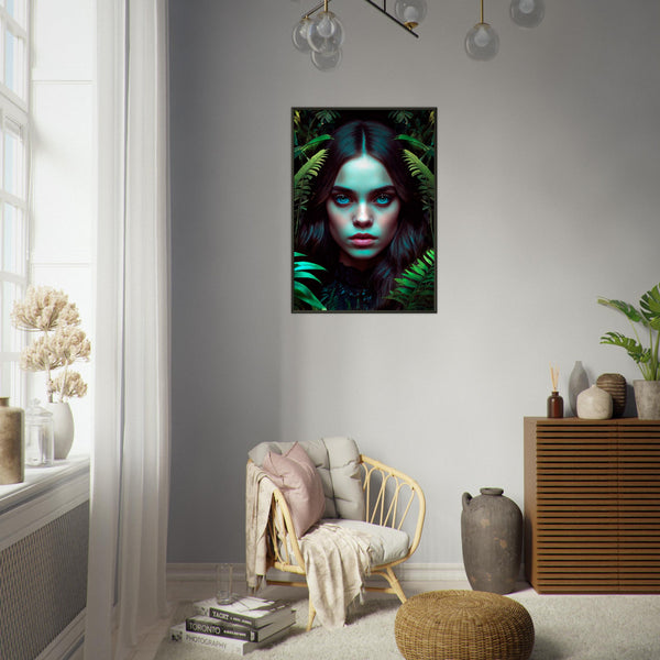 Emerald Mystique - Captivating Eyes in Nature - - Metal Framed Posters