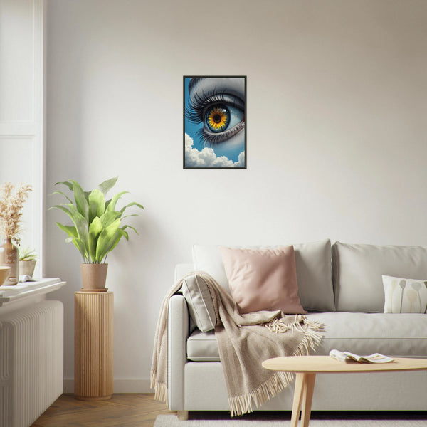 Sunflower Vision - A Window to Joyful Memories - 40x60 cm 16x24″ - Metal Framed Posters