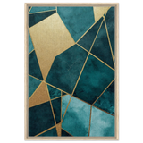 Gift Modern Elegance – Abstract Blue Framed Canvas - - Canvas