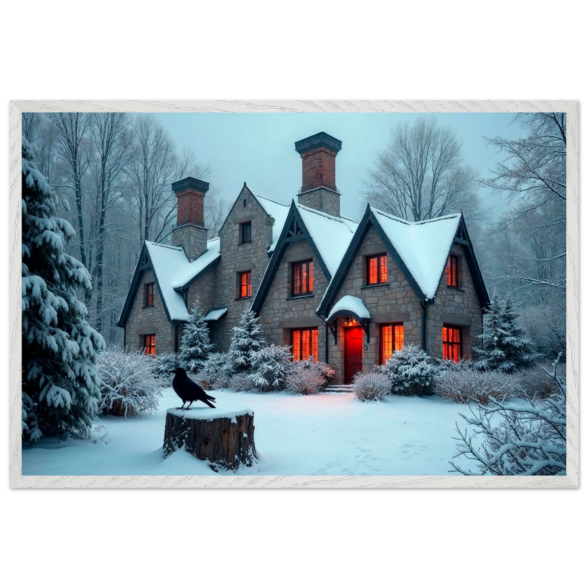 Giftomory Framed Poster – Winter Magic for the Heart - - Wooden Framed Posters