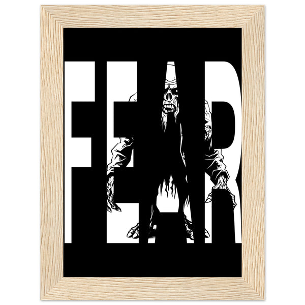 Embrace Fear - Bold Horror Art - 13x18 cm 5x7″ Wood frame - Wooden Framed Posters