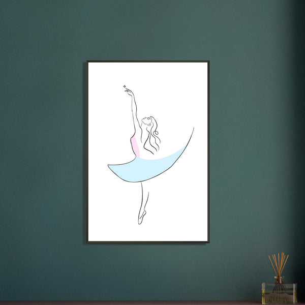 Graceful Dance - Minimalist Ballerina - - Metal Framed Posters