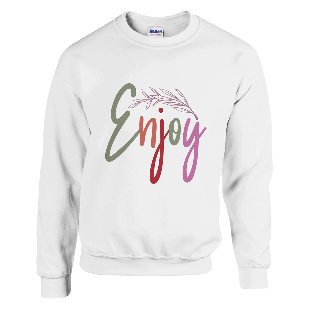 Simple Pleasures - 'Enjoy' Statement Apparel - White - Sweatshirt