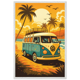 Retro Roadtrip – Wooden Framed Poster Gift for Dreamers - White frame - Wooden Framed Posters