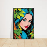 Premium Nature's Elegance - The Blue-Haired Muse - - Wooden Framed Posters