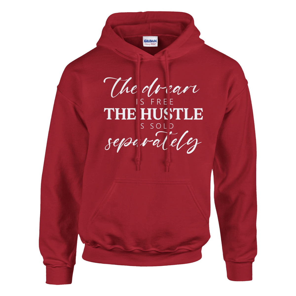 Dream Big, Hustle Hard - Unveil the Motivation - Cherry Red - Hoodies