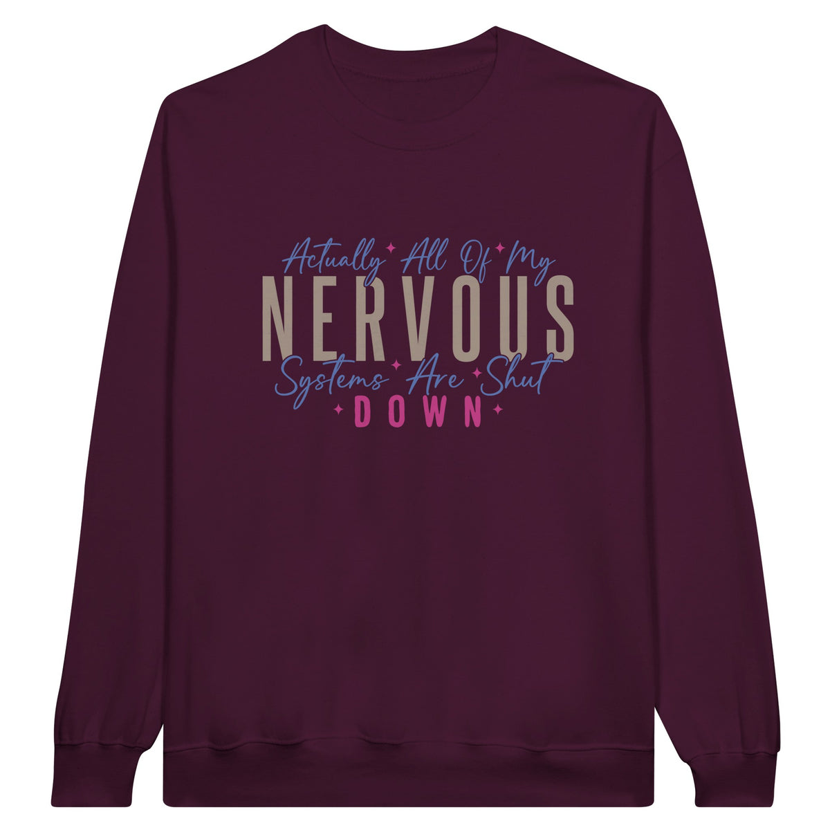 Mindful Moments - 'Shut Down Nervous Systems' - Maroon - Print Material