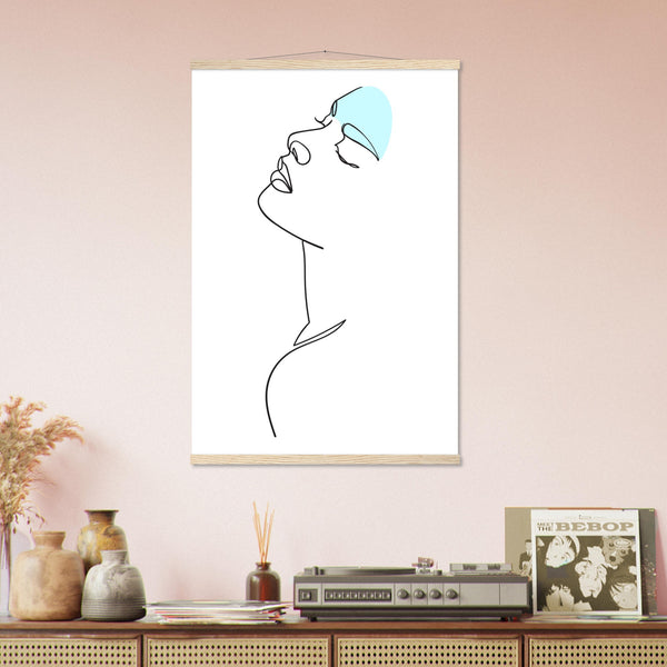 Modern Simplicity - Line Art Poster with Premium Finish - 60x90 cm 24x36″ Natural wood wall hanger - Posters With Hanger