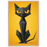 Abstract Cat Wooden Frame – Perfect Gift for Home Decor - Wood frame - Wooden Framed Posters