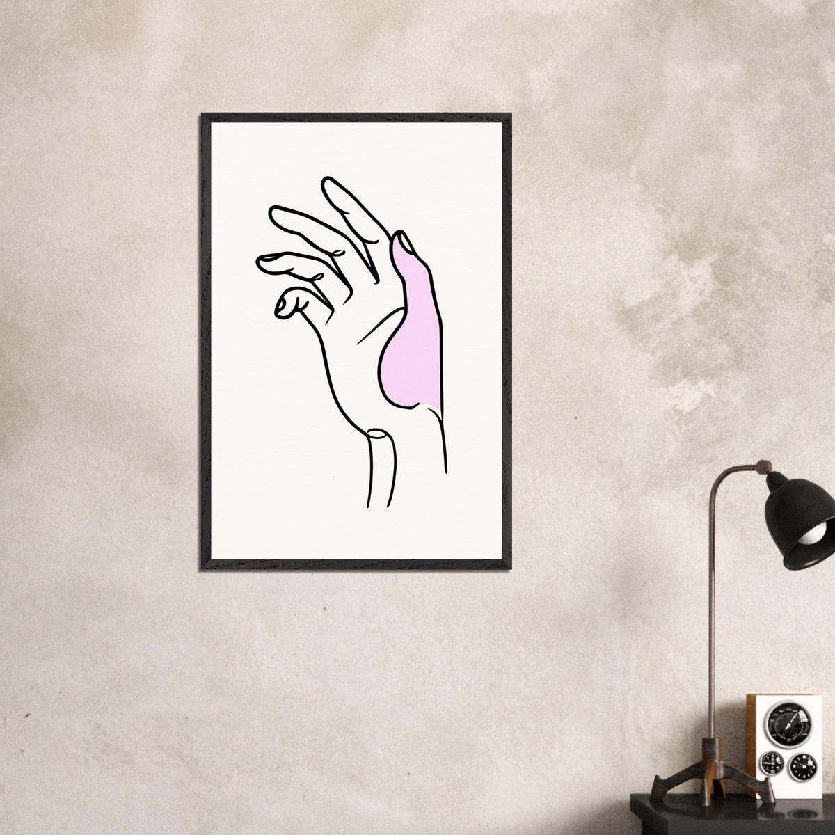 Gentle Expression - Hand Illustration in Premium Frame - - Wooden Framed Posters