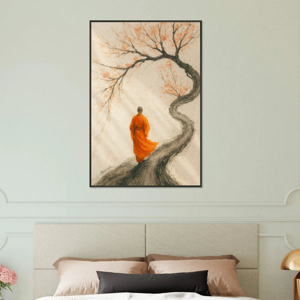 Monk’s Journey – Peaceful Path Metal Framed Poster Gift - Default Title - Metal Framed Posters