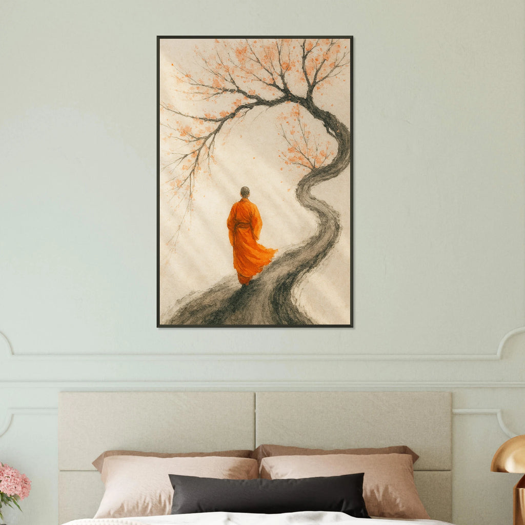Monk’s Journey – Peaceful Path Metal Framed Poster Gift - Default Title - Metal Framed Posters