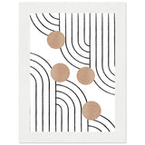 Timeless Elegance - Abstract Line Art with Natural Tones - 13x18 cm 5x7″ White frame - Wooden Framed Posters