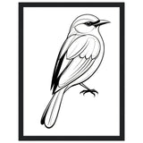 Serenity in Lines - Framed Bird Poster - 30x40 cm 12x16″ Black frame - Framed Posters