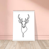 Graceful Lines - Deer Design for Contemporary Spaces - 45x60 cm 18x24″ White wall hanger - Posters With Hanger