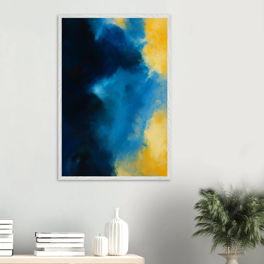 Abstract Flow Wooden Framed Poster – Gift of Color Emotion - White frame - Wooden Framed Posters