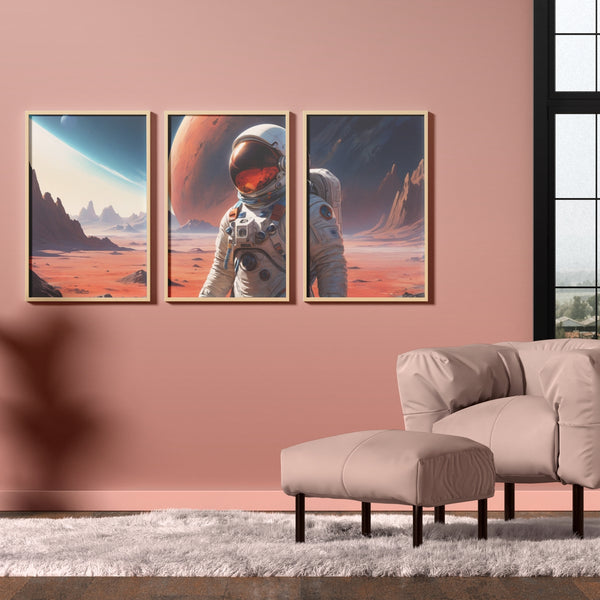 Cosmic Exploration Triptych - 20x30 - Posters, Prints, & Visual Artwork