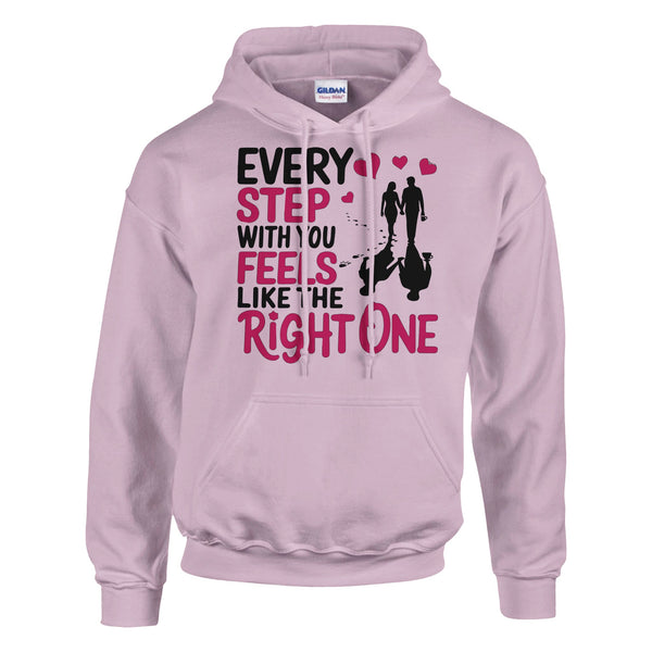 Every Step Together – The Perfect Hoodie for Him - Light Pink - Hoodies