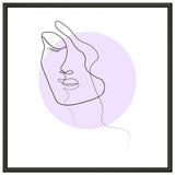 Simplicity and Grace - Pastel-Infused Line Art Portrait - 50x50 cm 20x20″ - Metal Framed Posters