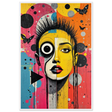 Fragmented Muse - Eclectic Portrait Framed Art - - Wooden Framed Posters