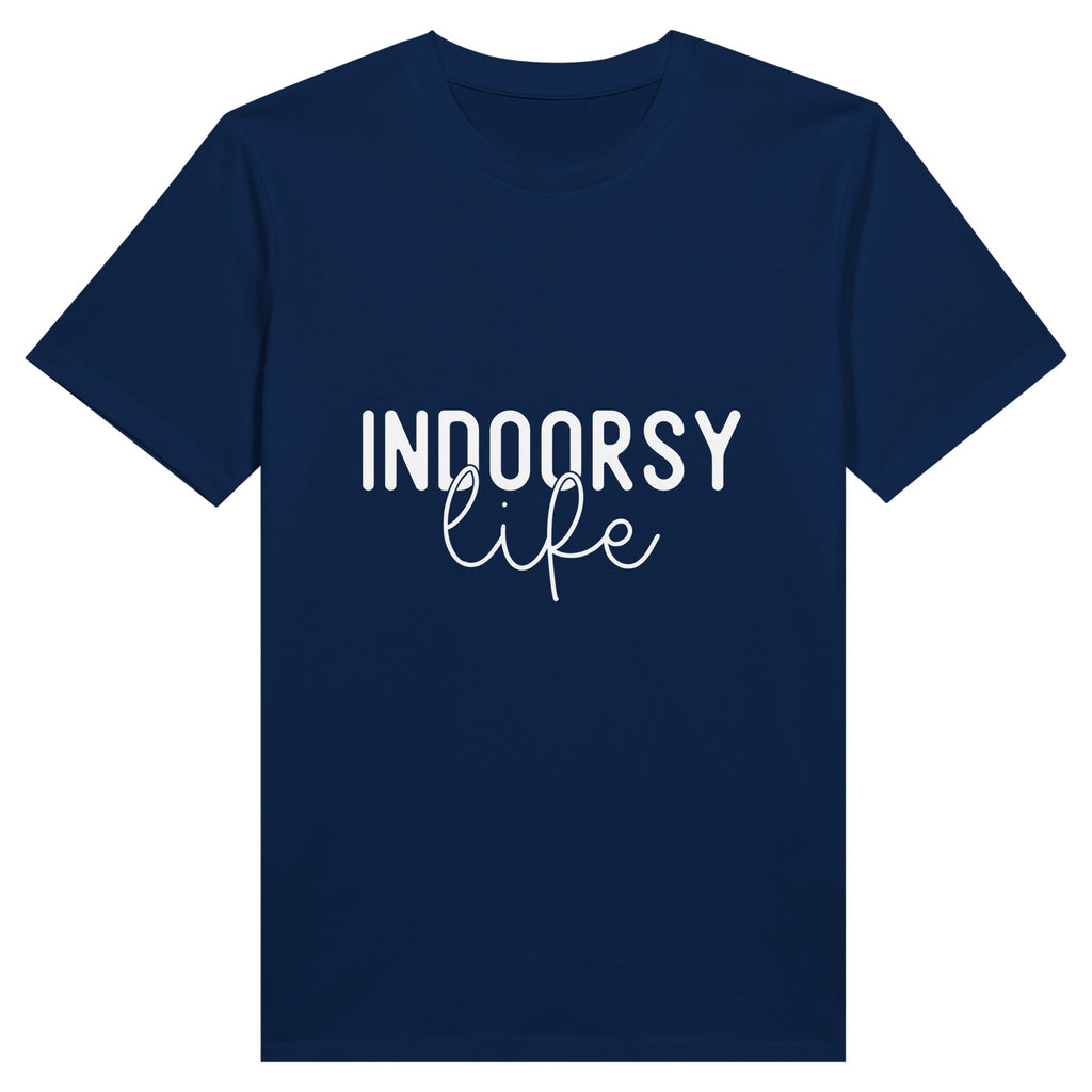 Embrace the Indoorsy Life - Cozy Comfort in Cotton - Navy - T-shirts