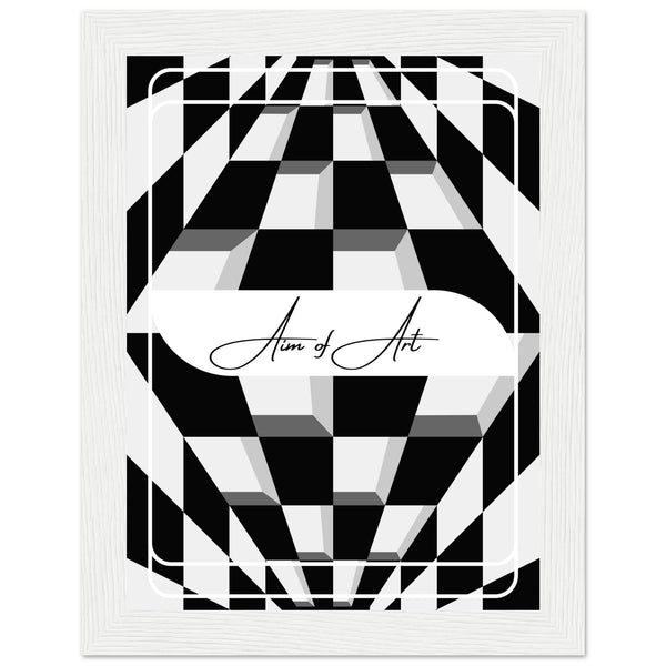 Modern Maze - Aim of Art Illusion - 15x20 cm 6x8″ White frame - Wooden Framed Posters