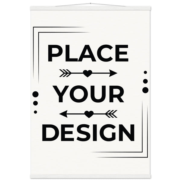 Elevate Your Space - Customizable Premium Matte Paper Poster with Hanger - 70x100 cm 28x40″ White wall hanger - Wooden Framed Posters