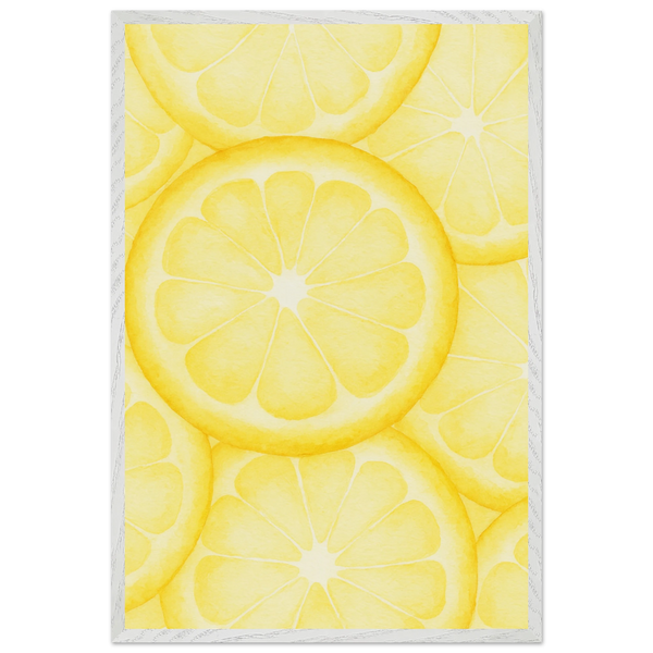 Bright Lemon Wooden Framed Poster for Gifting - - Wooden Framed Posters