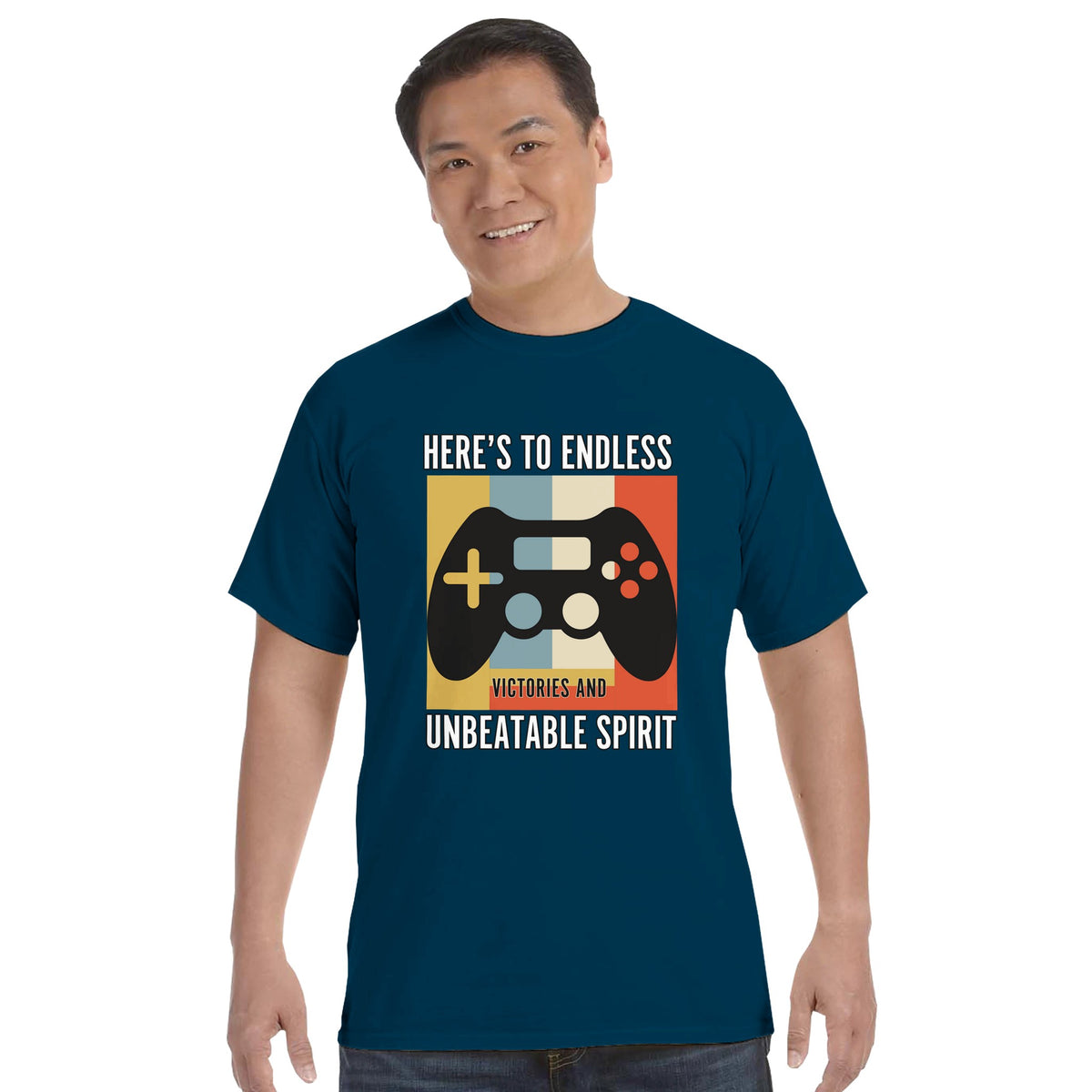 Unbeatable Spirit – The Ultimate Gamer’s Tribute - denim - T-shirts