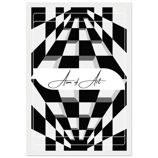 Modern Maze - Aim of Art Illusion - 30x45 cm 12x18″ White frame - Wooden Framed Posters