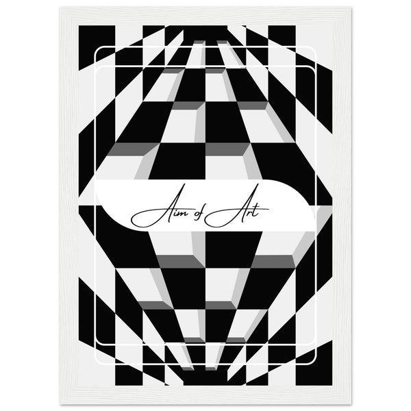 Modern Maze - Aim of Art Illusion - A4 21x29.7 cm 8x12″ White frame - Wooden Framed Posters