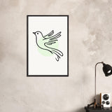 Grace in Flight - Bird Line Art Wooden Framed Poster - - Wooden Framed Posters