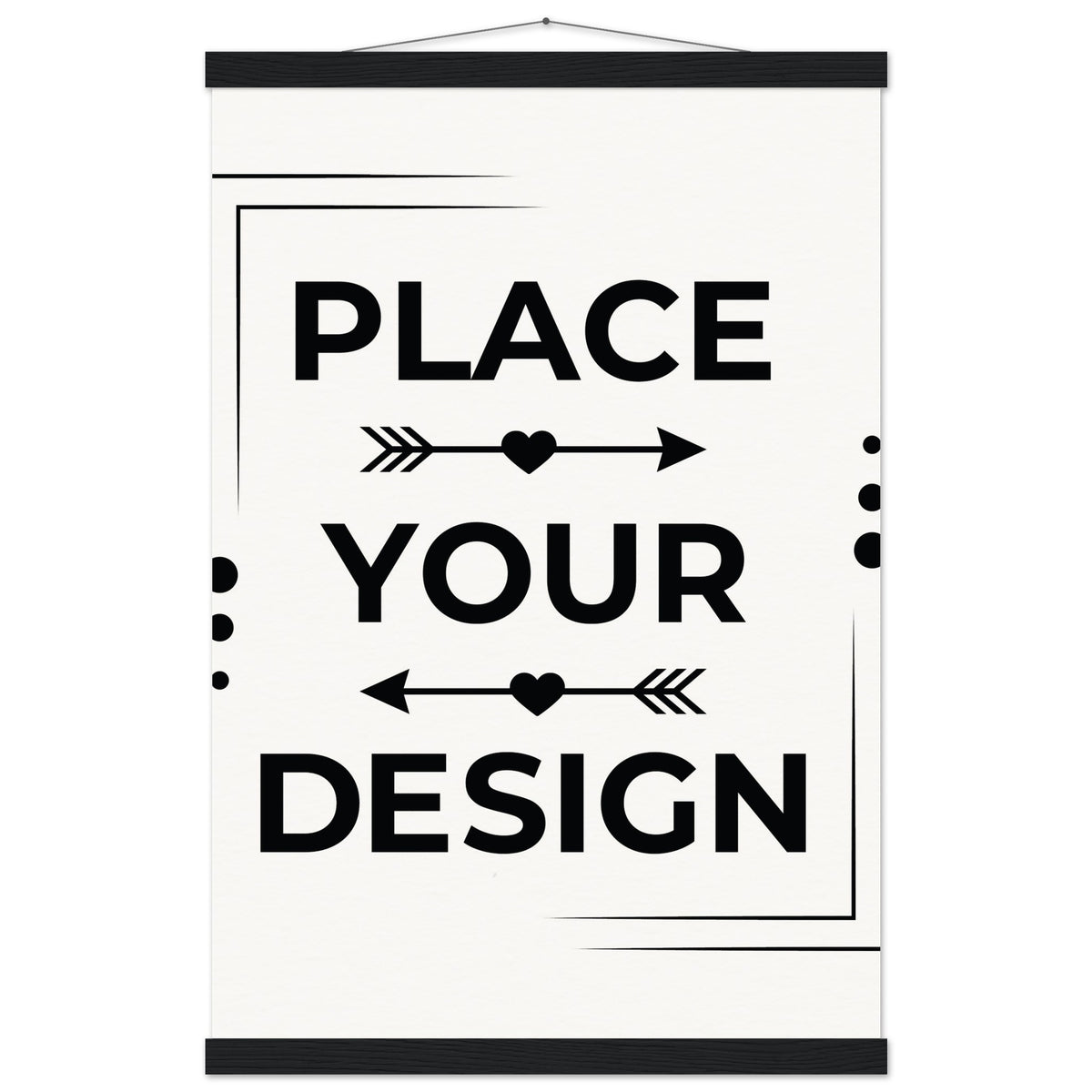 Elevate Your Space - Customizable Premium Matte Paper Poster with Hanger - 40x60 cm 16x24″ Black wall hanger - Wooden Framed Posters