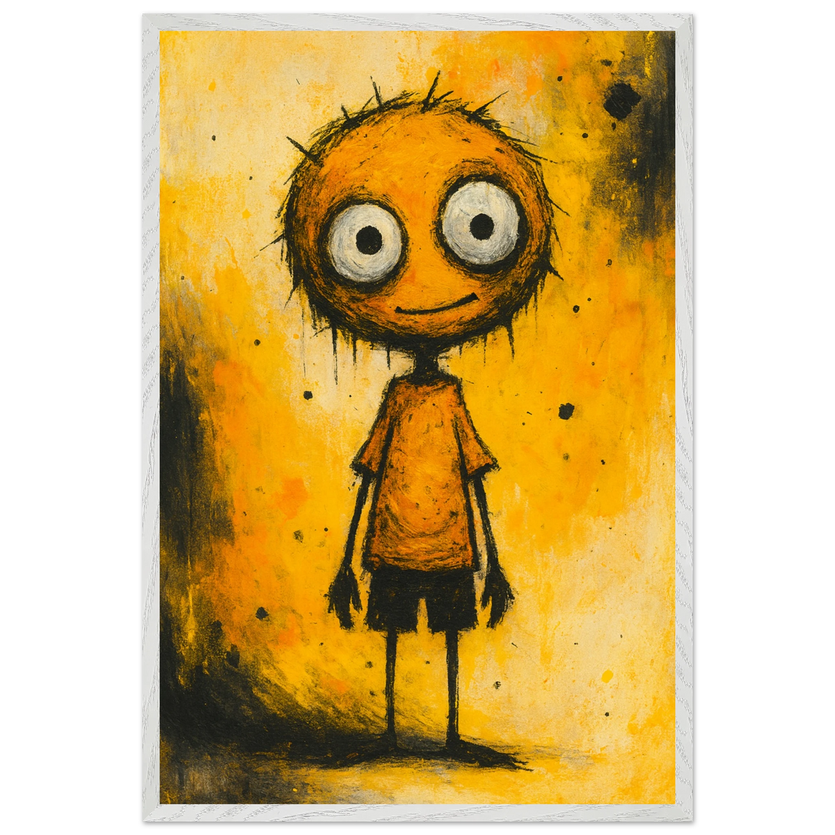 Cartoon Smile Wooden Framed Poster for Joyful Gifting - - Wooden Framed Posters