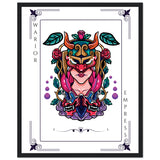 Artistry Unleashed - Warrior, Sacred Bull, and Tiger Spirit - 40x50 cm 16x20″ Black frame Warior Empress - Wooden Framed Posters