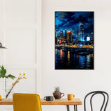 Urban Glow After Dark - Metal Framed Poster - - Metal Framed Posters