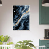 Golden Veins – Modern Framed Poster Gift Idea - White frame - Wooden Framed Posters