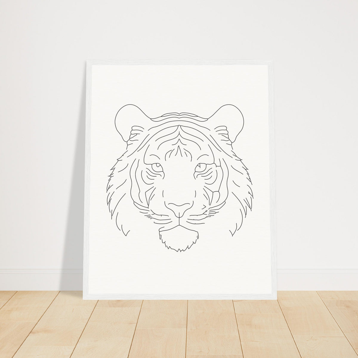 Majestic Lines - The Tiger's Gaze - 40x50 cm 16x20″ White frame - Wooden Framed Posters