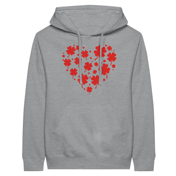 Blooming Memories - Red Heart Flower Unisex Hoodie - Sports Grey - Hoodies