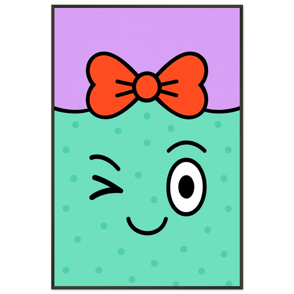 Gift Cuteness – Winking Face Metal Framed Poster - - Metal Framed Posters