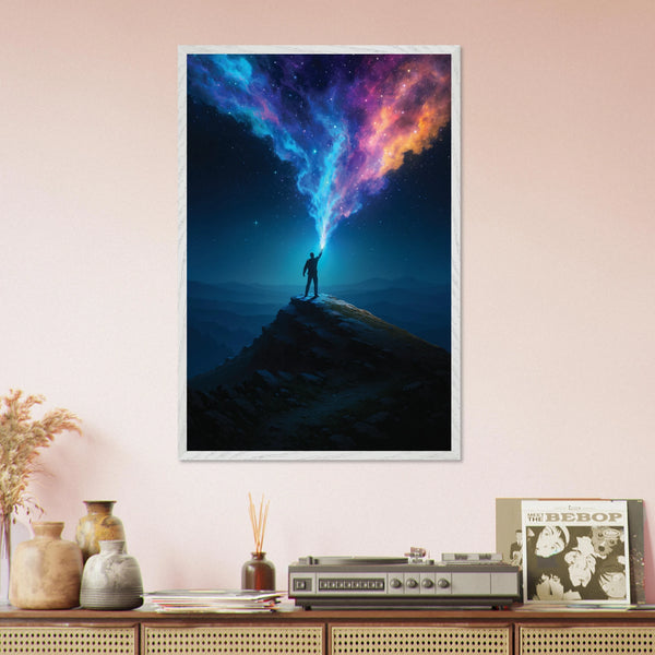 Gift the Stars - Wooden Framed Cosmic Poster - - Wooden Framed Posters
