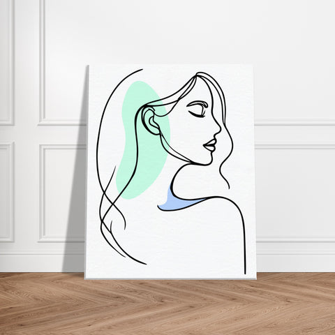 Image of Graceful Contours - Abstract Female Silhouette on Canvas