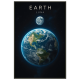 Blue Planet Gift – Metal Framed Poster of Earth & Moon - Default Title - Metal Framed Posters
