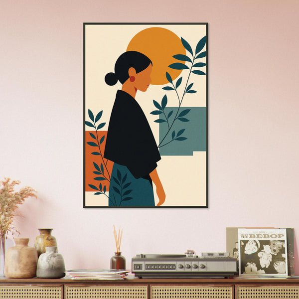 Golden Solace – Modern Metal Framed Poster Gift - - Metal Framed Posters