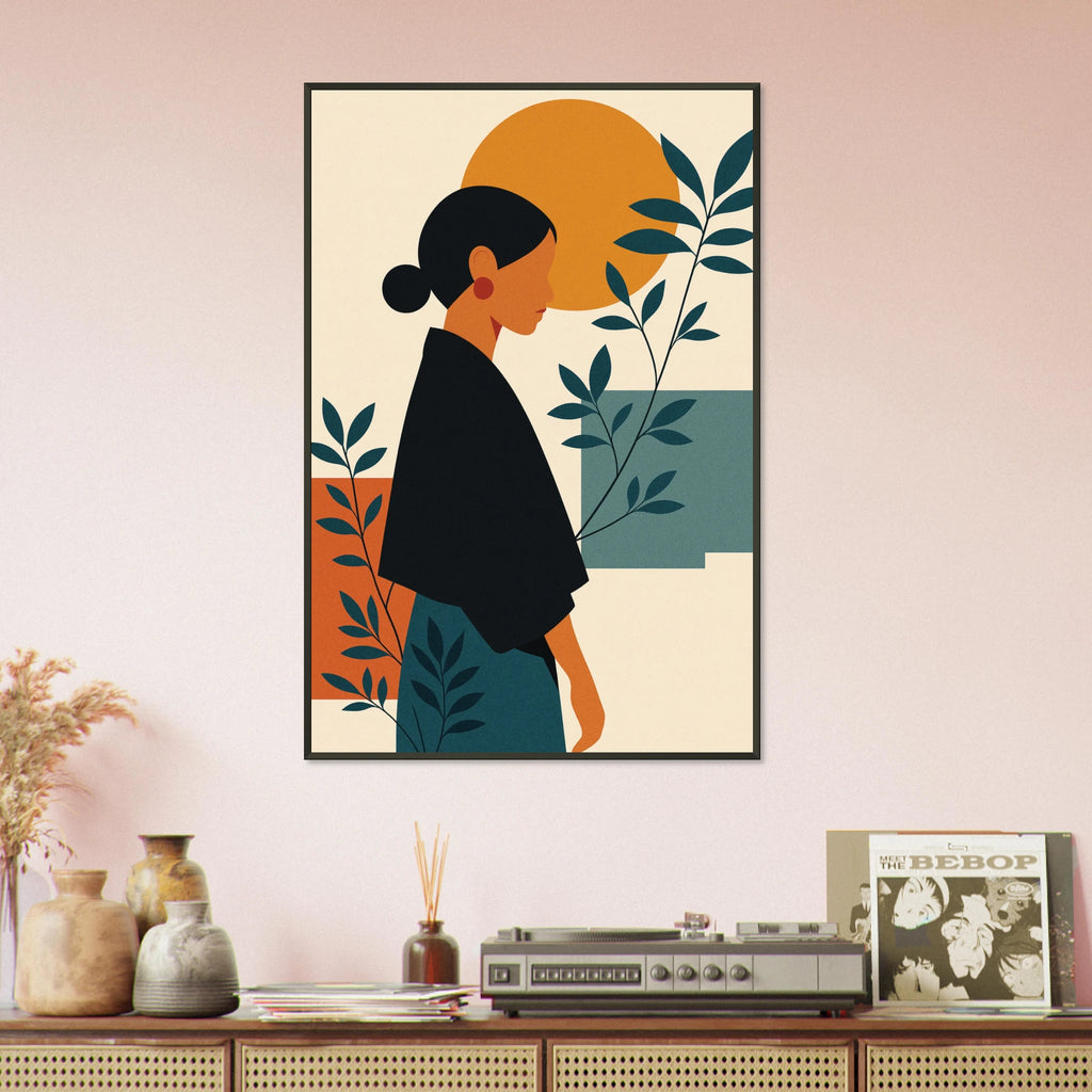 Golden Solace – Modern Metal Framed Poster Gift - - Metal Framed Posters