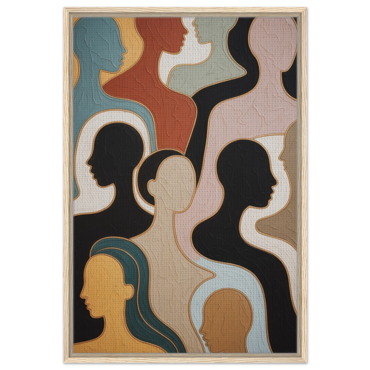 Gift Connections – Abstract Faces Framed Canvas - - Canvas